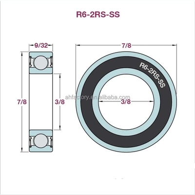 Leggio imperiale in miniatura R6-2RS C3 Liberamento 3/8&quot; x 7/8&quot; x 9/32&quot; prestazioni stabili