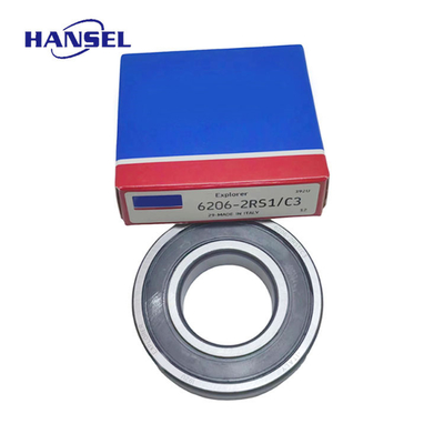 Legamenti a sfera a scanalatura profonda SKF in acciaio cromato a fila singola 6206-2RS1/C3