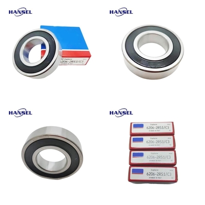 Legamenti a sfera a scanalatura profonda SKF in acciaio cromato a fila singola 6206-2RS1/C3