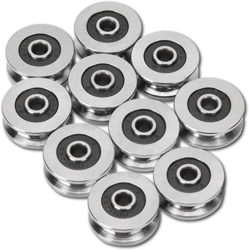 625 Cuscinetti a sfera in plastica ad alto attrito Sottili di gomma a forma di U Tipo ZZ 5*16*5mm